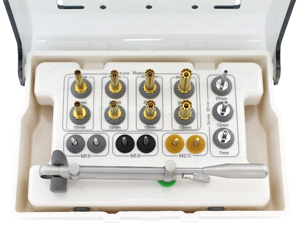 Kit de Remoci&oacute;n de Fijadores para Implantes Dentales con Llave de Torque